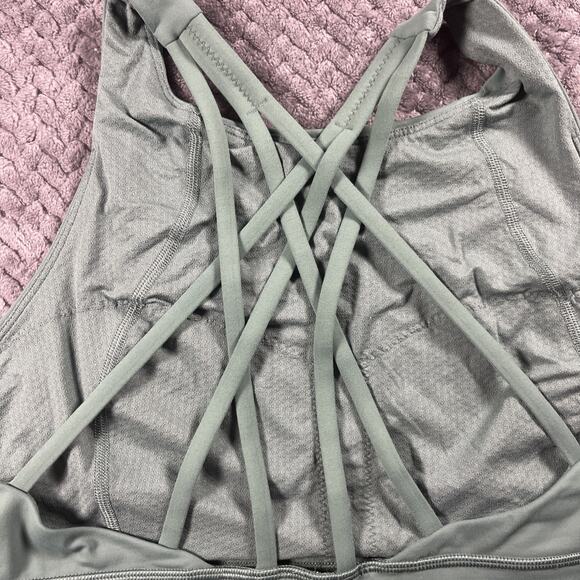 Lululemon Energy Sports Bra Size 12, Green  Criss-Cross Straps Yoga - Picture 3 of 5